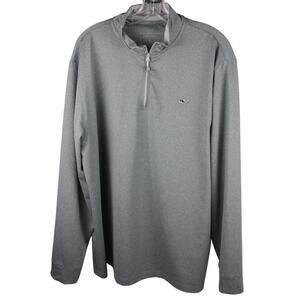 Vineyard Vines Performance Quarter Zip Pullover XL Gray Whale Logo Preppy Golf